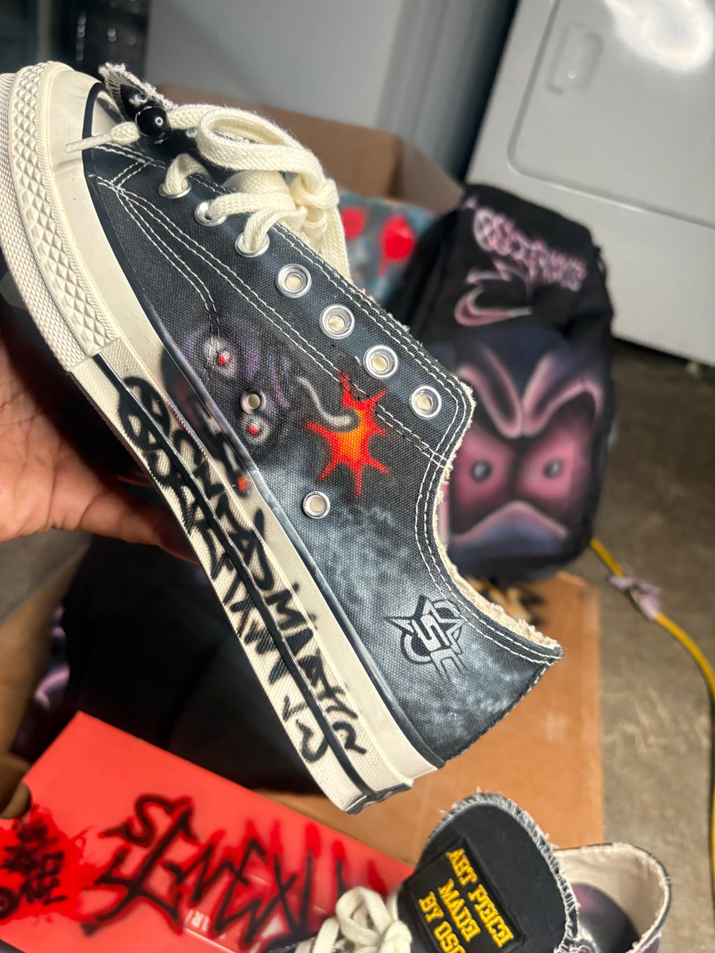 osc lowtops chucks with beads