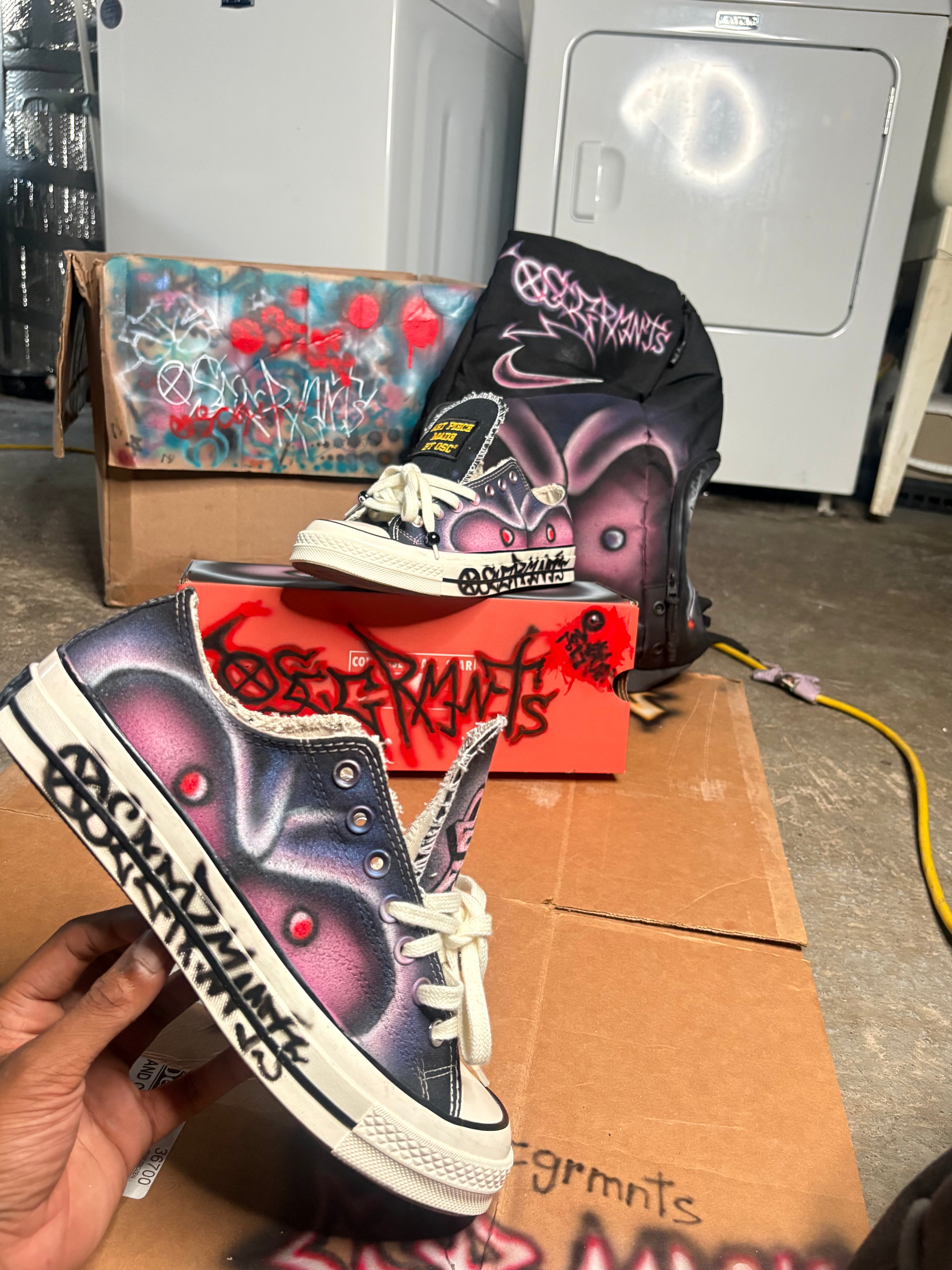 osc lowtops chucks with beads